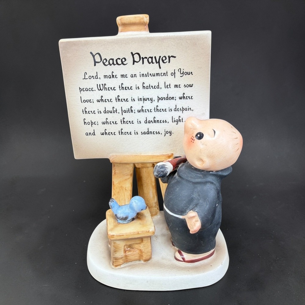 Vintage 1958‎ Shafford Brother Juniper Peace Prayer Figurine Japan Mac Monk VTG